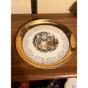 1950s Crest O Gold S SABIN Warranted 22K 9” Plate Victorian Courting Couple